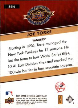 2009 Upper Deck 20th Anniversary #864 Joe Torre Back