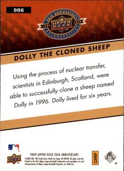 2009 Upper Deck 20th Anniversary #986 Dolly the Cloned Sheep Back
