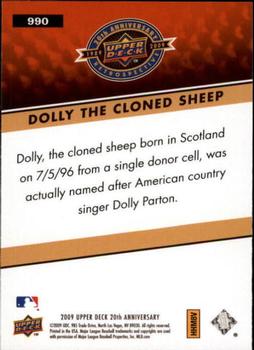 2009 Upper Deck 20th Anniversary #990 Dolly the Cloned Sheep Back
