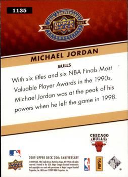 2009 Upper Deck 20th Anniversary #1135 Michael Jordan Back