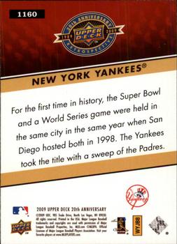 2009 Upper Deck 20th Anniversary #1160 New York Yankees Back