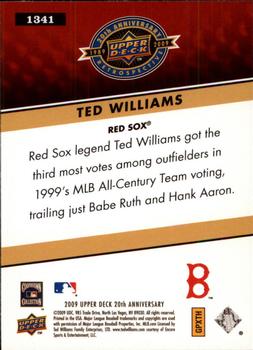 2009 Upper Deck 20th Anniversary #1341 Ted Williams Back