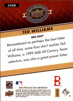 2009 Upper Deck 20th Anniversary #1342 Ted Williams Back