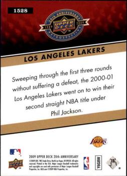2009 Upper Deck 20th Anniversary #1528 Los Angeles Lakers Back