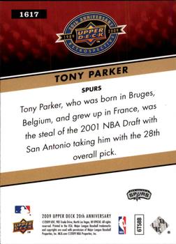 2009 Upper Deck 20th Anniversary #1617 Tony Parker Back
