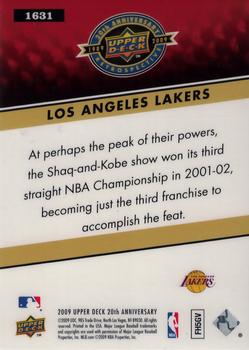 2009 Upper Deck 20th Anniversary #1631 Los Angeles Lakers Back