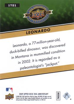 2009 Upper Deck 20th Anniversary #1721 Leonardo Dinosaur Found in Montana Back