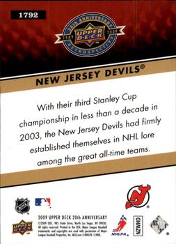 2009 Upper Deck 20th Anniversary #1792 New Jersey Devils Back
