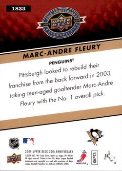 2009 Upper Deck 20th Anniversary #1833 Marc-Andre Fleury Back
