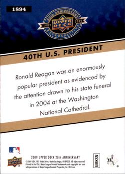 2009 Upper Deck 20th Anniversary #1894 Ronald Reagan Back
