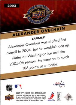 2009 Upper Deck 20th Anniversary #2003 Alexander Ovechkin Back