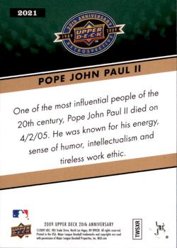 2009 Upper Deck 20th Anniversary #2021 Pope John Paul II Back