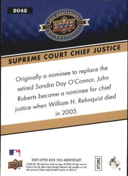 2009 Upper Deck 20th Anniversary #2042 Supreme Court Chief Justice Back