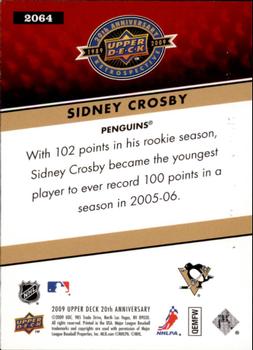 2009 Upper Deck 20th Anniversary #2064 Sidney Crosby Back