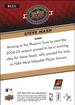 2009 Upper Deck 20th Anniversary #2111 Steve Nash Back