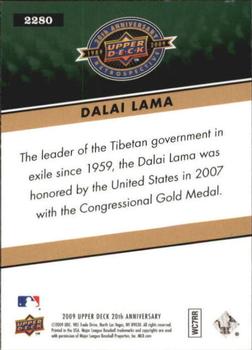 2009 Upper Deck 20th Anniversary #2280 Dalai Lama Back
