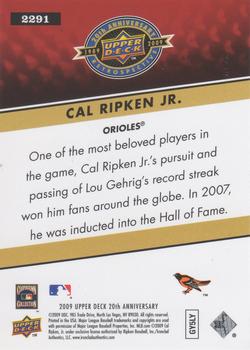 2009 Upper Deck 20th Anniversary #2291 Cal Ripken Jr. Back