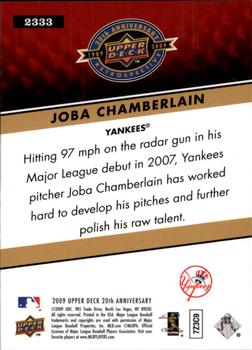 2009 Upper Deck 20th Anniversary #2333 Joba Chamberlain Back