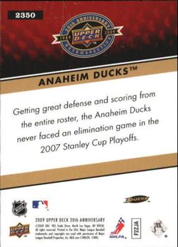2009 Upper Deck 20th Anniversary #2350 Anaheim Mighty Ducks Back