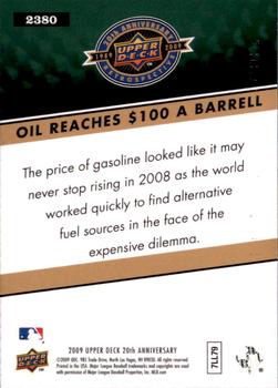 2009 Upper Deck 20th Anniversary #2380 Oil $100 a Barrell Back