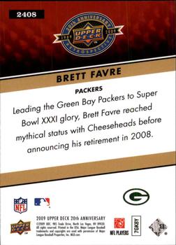 2009 Upper Deck 20th Anniversary #2408 Brett Favre Back