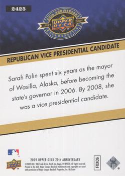 2009 Upper Deck 20th Anniversary #2425 Sarah Palin Back