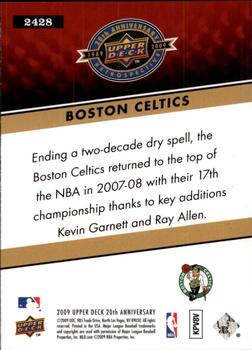2009 Upper Deck 20th Anniversary #2428 Boston Celtics Back