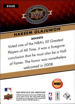 2009 Upper Deck 20th Anniversary #2442 Hakeem Olajuwon Back