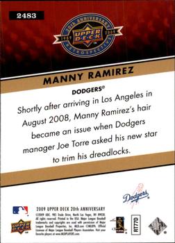 2009 Upper Deck 20th Anniversary #2483 Manny Ramirez Back