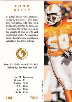 1993-94 Classic Images Four Sport #108 Todd Kelly Back