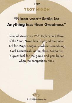 1993-94 Classic Images Four Sport #139 Trot Nixon Back