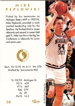 1993-94 Classic Images Four Sport #14 Mike Peplowski Back