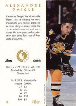 1993-94 Classic Images Four Sport #4 Alexandre Daigle Back