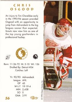 1993-94 Classic Images Four Sport #56 Chris Osgood Back
