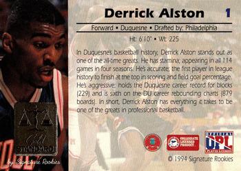 1994 Signature Rookies Gold Standard #1 Derrick Alston Back