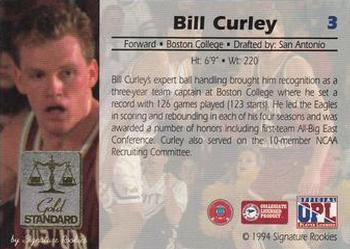 1994 Signature Rookies Gold Standard #3 Bill Curley Back