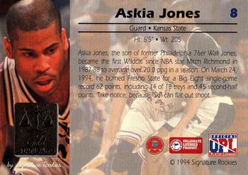 1994 Signature Rookies Gold Standard #8 Askia Jones Back