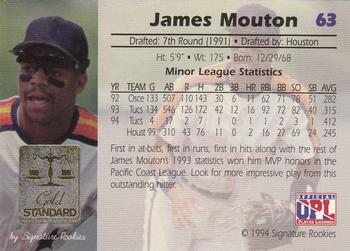 1994 Signature Rookies Gold Standard #63 James Mouton Back