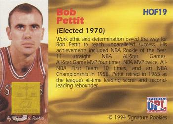 1994 Signature Rookies Gold Standard - Hall of Fame #HOF19 Bob Pettit Back