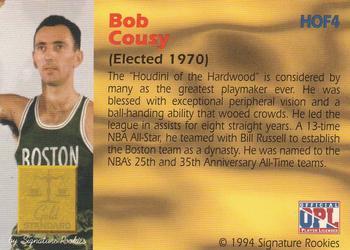 1994 Signature Rookies Gold Standard - Hall of Fame Autographs #HOF4 Bob Cousy Back