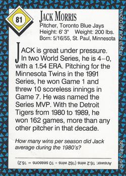 1992 Sports Illustrated for Kids #81 Jack Morris Back