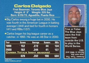 2001 Sports Illustrated for Kids #10 Carlos Delgado Back