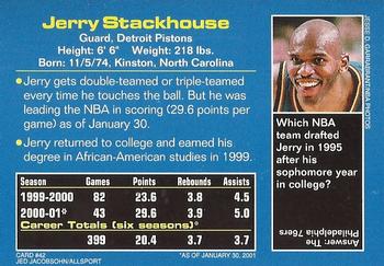 2001 Sports Illustrated for Kids #42 Jerry Stackhouse Back