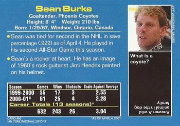 2001 Sports Illustrated for Kids #60 Sean Burke Back