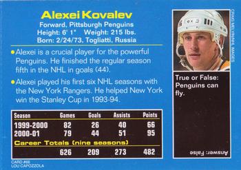 2001 Sports Illustrated for Kids #66 Alexei Kovalev Back