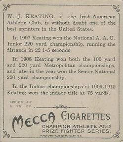 1910 Champions (T218) #NNO W.J. Keating Back