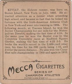 1910 Champions (T218) #NNO Abel Kiviat Back