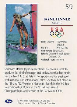 1992 Impel Olympicards: 1992 U.S. Olympic Hopefuls #59 Jayne Fenner Back