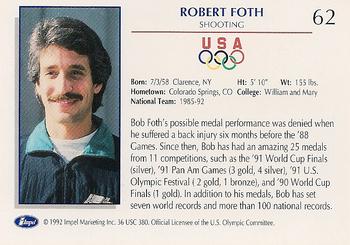 1992 Impel Olympicards: 1992 U.S. Olympic Hopefuls #62 Robert Foth Back