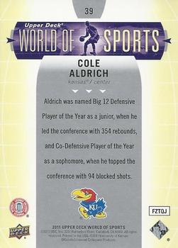 2011 Upper Deck World of Sports #39 Cole Aldrich Back